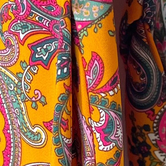 Code X Mode Paisley Floral Print Satin Long Sleeve Shift Dress NWOT - Picture 5 of 16